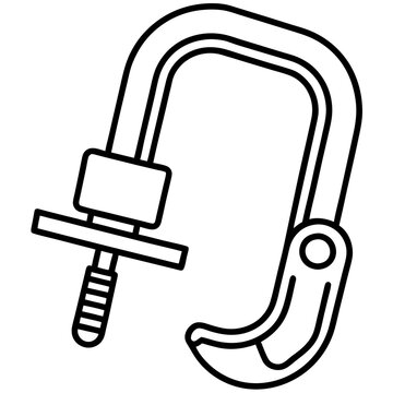 c clamp outline drawing clip art preview