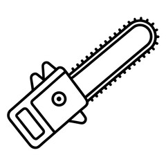  chainsaw line art vector illustration