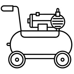 Obraz premium air compressor line art vector illustration