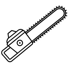 chainsaw  line art vector illustration