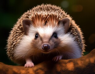 hedgehog on a green background