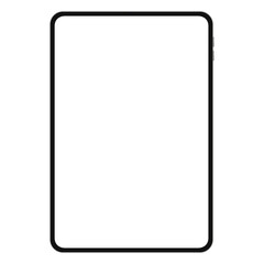 Simple tablet mockup with blank screen png overlay.