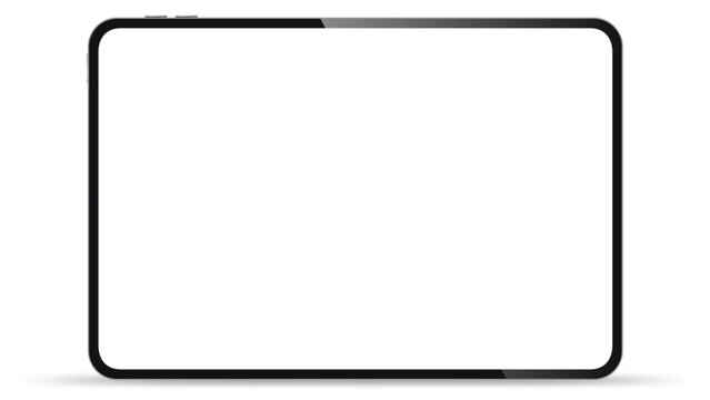Simple tablet mockup with blank screen png overlay.