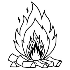 Bonfire Silhouette Artwork