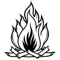 Bonfire Silhouette Artwork