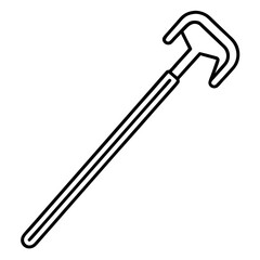 Allen wrench hex key  line art vector illustration