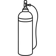  oxygen cylinder line art vector illustration  
