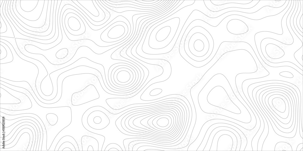 Poster Abstract wavy curved lines background. abstract pattern background vector topographic map. The black on white contours vector topography stylized height of the lines map Seamless pattern banner design