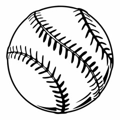 baseball ball black vector silhouette
