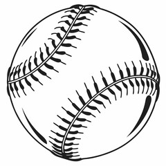 baseball ball black vector silhouette