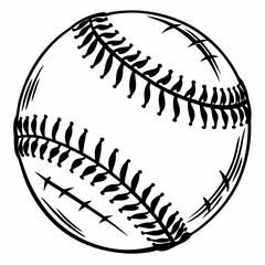 baseball ball black vector silhouette