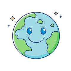 earth with a smile vector icon, earth with a smile vector illustration - simple illustration of earth with a smile, perfect for logos,and earth with a smile -themed designs.