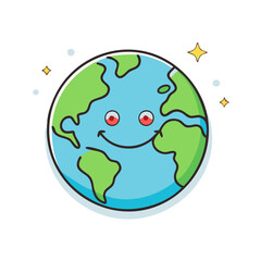 earth with a smile vector icon, earth with a smile vector illustration - simple illustration of earth with a smile, perfect for logos,and earth with a smile -themed designs.