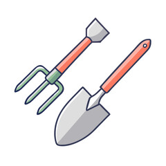 garden tools vector icon, garden tools vector illustration - simple illustration of garden tools, perfect for logos,and garden tools -themed designs.