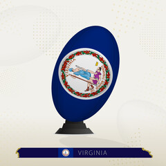 Virginia Rugby Ball on Rugby Kicking Tees with Modern Design.