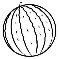 Clean watermelon Outline Vector