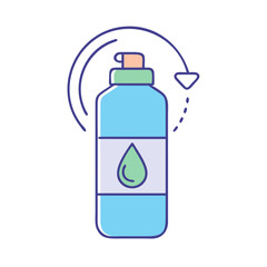 reusable water bottle vector icon, reusable water bottle vector illustration - simple illustration of reusable water bottle, perfect for logos,and reusable water bottle -themed designs.
