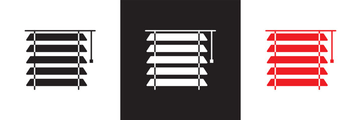 Window blind icon .Roller Shutter symbol . Vector illustration. isolated on white and black  background. EPS 10