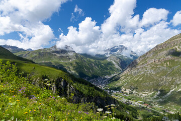 Landscape with Val d'isere, Savoy, France