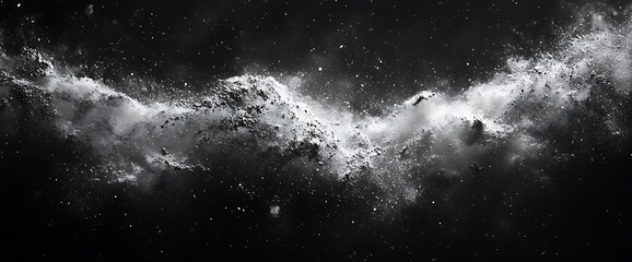 Monochromatic cosmic dust cloud in space, nebula.