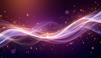 Obraz premium Abstract waves of light and energy flowing with a touch of magic, suggesting innovation and potential, perfect for technology and creative design backgrounds
