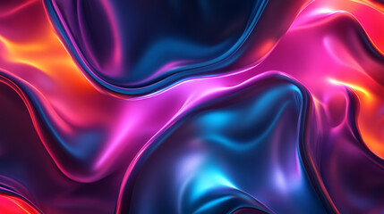 Obraz premium Vibrant abstract neon waves create dynamic background