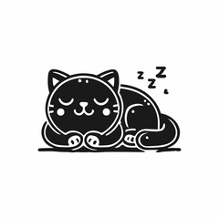 Cute black cat sleeping soundly, perfect for pet lovers.