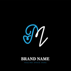 Monogram logo huruf M, inisial MM logo design. Premium Vector