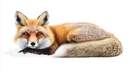 Fototapeta premium Cute Wide Angle Shot of Centered Adorable Fox in Wild, Ideal for Nature Blogs or Animal Lovers