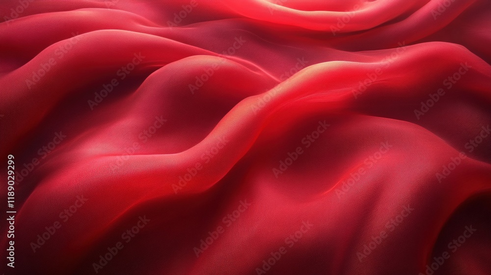 Poster red fabric with textured surface on a matching red background for textiles and design projects valen