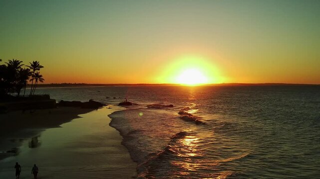 Sunset at Paracuru beach in Ceara, near Fortaleza. Perfect relax travel destination.