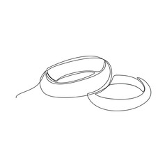 Diamond Ring Continuous Line Illustration, Wedding Ring continuous line drawing with color shapes, Wedding Ring, Diamond Ring Continuous Line Icon, Wedding rings in cartoon, doodle style