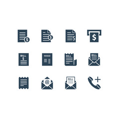Invoice, bill icons set suitable for info graphics, websites and print media and interfaces.