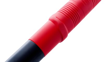 Fototapeta premium Close-up of red and black textured handle.