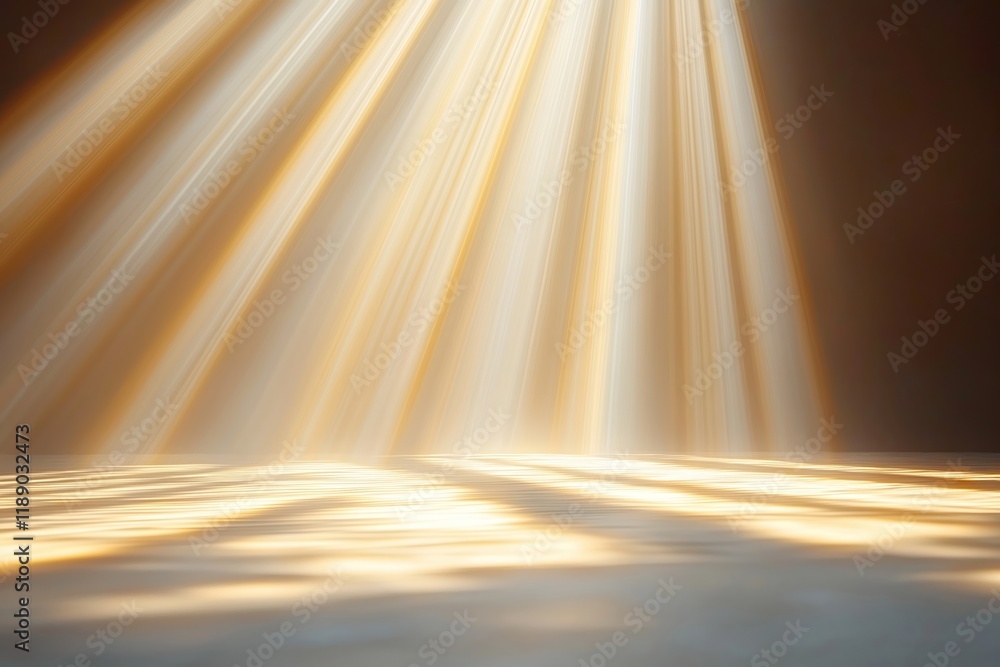 Aufkleber soft light rays radiate from unseen source. warm glow illuminates ivory background creating smooth g