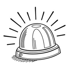 Emergency alarm icon black and white silhouette of a warning siren
