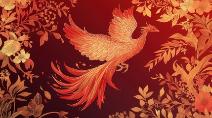 Obraz premium Chinese style festive phoenix picture