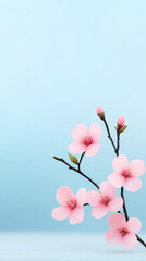 Delicate peach blossoms dance lightly on branches, caressed by a soft breeze under bright sunlight