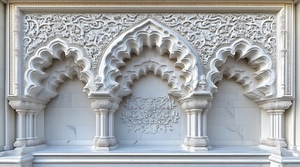 Obraz premium Intricate White Architectural Archway Detailing