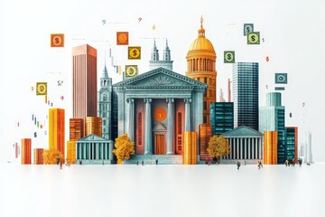 Obraz premium illustration financial building