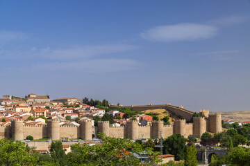 Medieval Walls in Avila, UNESCO site, Castile and Leon, Spain