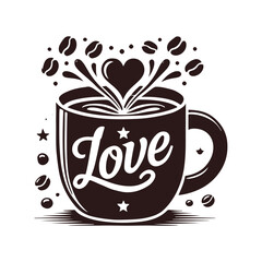 Heart in a Mug Vector art Isolated Illustration