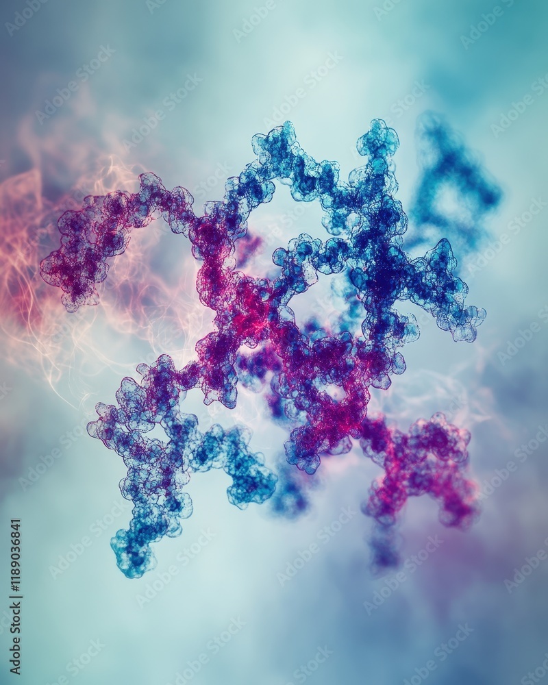 Poster abstract representation of a complex molecular structure