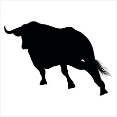 Black Bull Silhouette vector illustration