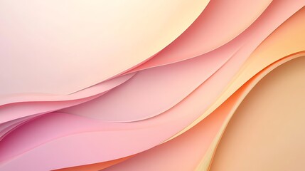Abstract Pastel Pink and Orange Waves Design