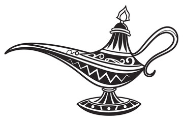 Diyas black color line art silhouette vector on white background E.eps