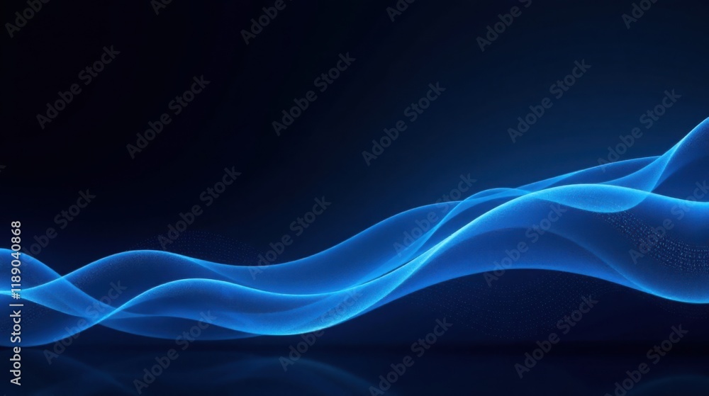 Poster abstract blue wave particle background design for presentations