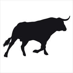 Black Bull Silhouette vector illustration