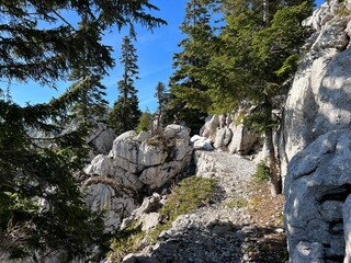 Premuzic hiking trail or Premuzic Trail - Northern Velebit National Park, Croatia or Premuzic-Wanderweg or Premuzic's Trail (Pješački planinarski put Premužićeva staza - NP Sjeverni Velebit, Hrvatska)