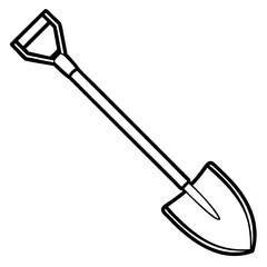 Clean Shovel Line Art for Design